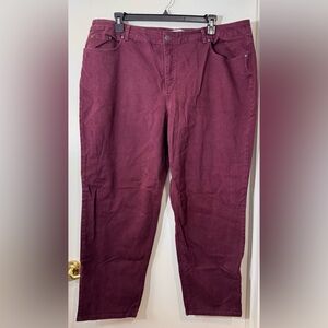 Just My Size Women's Burgundy Chinos